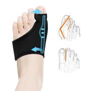 YANJINGSHE Qu She Bunion Corrector 2-Pack, Big Toe Straightener & Protector Sleeves with Gel Cushion, Hallux Valgus Support for Pain Relief from Friction & Pressure, Men & Women, Black (Black)