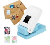 YANJINGSHE Stamp Punch, Rectangular Cutter for Crafting - 1x0.83 inch Clean Hole Punch, No Tearing for Cards & Scrapbooks - White