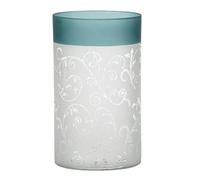 Yankee Candle 1521507 Teal Vine Glass Tealight Holder, Green/White, 15 x 10 x 10 cm