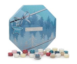 Yankee Candle Advent Calendar 2023 Wreath | Scented Candles Gift Set | 24 Scented Tea Lights and 1 Tea Light Holder | Bright Lights Collection