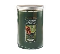 Yankee Candle Balsam & Cedar Scented candles, Premium-grade wax, Large 2-Wick Tumbler