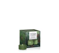 Yankee Candle Balsam & Cedar Tea Light Candles, Premium Plant Wax Scented Tealights for Christmas Holiday, 12 Count, Green, Up to 5 Hours Burn Time, N