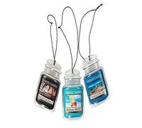 Yankee Candle Car Air Fresheners, Hanging Car Jar® Ultimate 3-Pack, Neutralizes Odors Up To 30 Days, Includes: 1 Bahama Breeze, 1 Black Coconut, and 1 Turquoise Sky