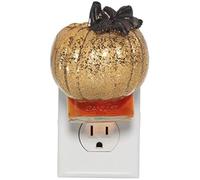 Yankee Candle Crackle Pumpkin Home Fragrance Accessory, Metal Glass, 3.0 sq ft, Corded Electric, Bronze-tone Stem and Leaf, ScentPlug Fragrance Diffuser, Crackle Scent, 720 hours runtime