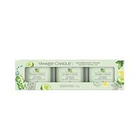 Yankee Candle Cucumber Mint Cooler 3 Filled Votive Candle Gift Set