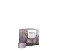 Yankee Candle Dried Lavender & Oak Tea Light Candles, Premium Plant Wax Blend Scented Tealights, 12 Count, 5 Hour Burn Time, Natural Fiber Wick, Purpl