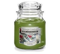 Yankee Candle Home Inspiration Pepperberry Pine Scented Jar Candle, Green Glass, 340g, Medium Size, Winter Holiday Theme