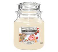 Yankee Candle Home Inspiration Strawberry Waffle Cone Scented Jar Candle, Medium Size 340g, Glass Container with Lid