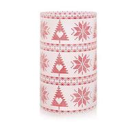 Yankee Candle Mountian Holiday Red Nordic Frosted Candle Holder, Metal, Multi-Colour, 20.1cm