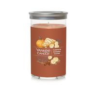 Yankee Candle Pumpkin Banana Scone Signature Medium Pillar Candle - 14.25oz Dark Orange - Soy Wax Blend Metal Lid Coaster - Home & Kitchen D?cor