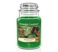 Yankee Candle Scented Candle | Balsam & Cedar Large Jar | Long Burning Candles: up to 150 Hours | Perfect Christmas Gifts for Women