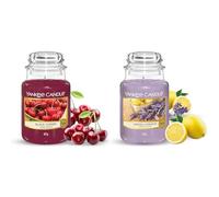 Yankee Candle Scented Candle | Black Cherry Large Jar Candle | Long Burning Candles: up to 150 Hours & Scented Candle | Lemon Lavender Large Jar Candle | Long Burning Candles: up to 150 Hours