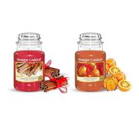 Yankee Candle | Scented Candle Bundle | Spiced Orange, Sparkling Cinnamon | Up to 150 Hours Burn Tim