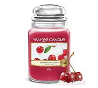 Yankee Candle Scented Candle | Cherries on Snow Large Jar | Long Burning Candles: up to 150 Hours | Perfect Christmas Gifts for Women