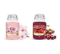 Yankee Candle Scented Candle, Cherry Blossom Large Jar Candle, Long Burning Candles & Scented Candle | Black Cherry Large Jar Candle | Long Burning Candles
