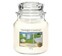 Yankee Candle Original Medium Jar Scented Clean Cotton, 411g - Green Wax - One Size