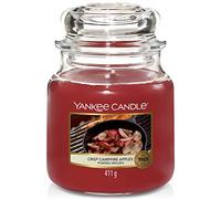 Yankee Candle Scented Candle | Crisp Campfire Apples Medium Jar Candle | Up to 30 Hours Burn Time, Red