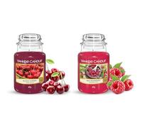 Yankee Candle Scented Candle | Red Raspberry Large Jar Candle | Long Burning Candles: up to 150 Hours & Scented Candle | Black Cherry Large Jar Candle | Long Burning Candles: up to 150 Hours