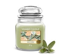 Yankee Candle Scented Candle | Sage & Citrus Medium Jar | Long Burning Candles: up to 75 Hours | Perfect Gifts for Women
