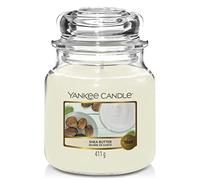 Yankee Candle Scented Candle | Shea Butter Medium Jar Candle| Burn Time: Up to 75 Hours