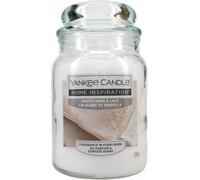 Yankee Candle Scented Fragrance Large Glass Jars White Linen & Lace 538g - White