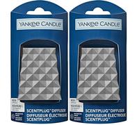 Yankee Candle ScentPlug Diffuser | Plug In Air Freshener Base | Silver Faceted Decorative Shade | UK 3 Pin Plug (Pack of 2)