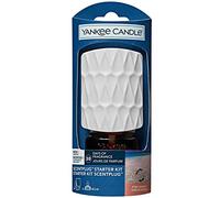 Yankee Candle ScentPlug Starter Kit | Pink Sands Plug In Air Freshener | Up to 30 Days of Fragrance | White Organic Pattern | UK 3 pin plug