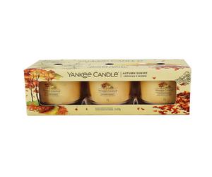 Yankee Candle Set x 3 Scented Tealights Gift Pack Soy Wax Votive Autumn Sunset