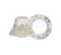YANKEE CANDLE Shade And Plate Gold And Pearl Crackle Grande