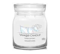 Yankee Candle Signature Scented Candle | Clean Cotton Medium Jar Candle with Double Wicks | Soy Wax Blend Long Burning Candle | Perfect Gifts for Women