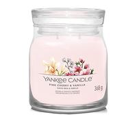 Yankee Candle Signature Scented Candle | Pink Cherry Vanilla Medium Jar Candle with Double Wicks | Soy Wax Blend Long Burning Candle | Perfect Gifts for Women (1630020E)