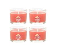 Yankee Candle Signature Votive Mini Candle Jar Apple Pumpkin Scent Natural Soy Wax Blend Candle with Natural Fiber Wick 1.3 OZ Glass Jar (Pack of 4