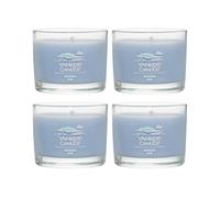 Yankee Candle Signature Votive Mini Candle Jar Ocean Air Scent Natural Soy Wax Blend Candle with Natural Fiber Wick 1.3 OZ Glass Jar (Pack of 4)