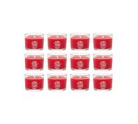 Yankee Candle Signature Votive Mini Candle Jar Red Apple Wreath Scent Natural Soy Wax Blend Candle with Natural Fiber Wick 1.3 OZ Glass Jar (Pack o