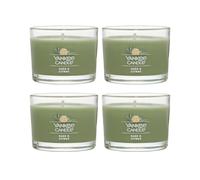 Yankee Candle Signature Votive Mini Candle Jar Sage & Citrus Scent Natural Soy Wax Blend Candle with Natural Fiber Wick 1.3 OZ Glass Jar (Pack of 4