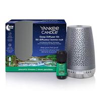 Yankee Candle Sleep Diffuser Starter Kit | Silver | Peaceful Dreams Electric Fragrance Diffuser Refill | Up to 30 Nights of Fragrance | UK Plug