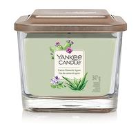 Yankee Candle Square Scented Candle | Cactus Flower & Agave Medium 3-Wick Candle | Up to 38 Hours Burn Time | Elevation Collection with Platform Lid (1630533E)