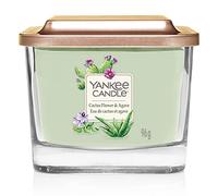 Yankee Candle Square Scented Candle | Cactus Flower & Agave Small 1-Wick Candle | Up to 28 Hours Burn Time | Elevation Collection with Platform Lid