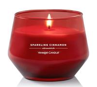 Yankee Candle Studio Scented Candle Sparkling Cinnamon Medium Candle Long Burning Candles: 35-50 Hours Stylish Glass Vessel Design with Red Wax Perfect Gifts for WomenGifts for MumWedding Gifts & More
