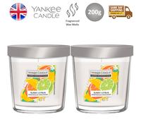 Yankee Candle Tumbler Glass Scented Home Room Fragrance Sunny Citrus 200g x2