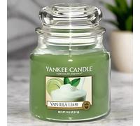 Yankee Candle Scented Candle | Vanilla Lime Medium Jar Candle| Burn Time: up to 75 Hours
