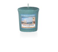 Yankee Candle Viva Havana Votive Candle, Blue - Sandalwood, Spice & Vanilla Nostalgia, 15h Burn, 49 g | 4.6 x 4.5 x 5 cm | 1537491E