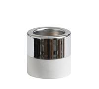 Yankee Candle White Wood and Silver Metal Tea Light Holder