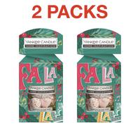 Yankee Festive Candles Candy Cane Milkshake Small Jar in Cracker Fa La La 2 Sets