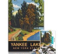 Yankee Lake Jigsaw Puzzles for Adults 1000 Piece,Help The Brain Exercise Addictive Toys to Cultivate Patience Suitable for Couples 50x75cm