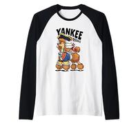 Yankee Poodle Patriotic American 4th of July Dog Design Raglan Baseball Tee