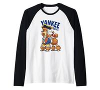 Yankee Poodle Patriotic American Revolutionary Dog Raglan Baseball Tee
