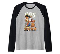 Yankee Poodle Patriotic Colonial Dog Design Raglan Baseball Tee