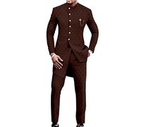 YANKIA Shirts and Pants Outfits for Men African Clothing 2 Piece Set Dashiki Coats Long Sleeve Tracksuit Tops Casual Suit Wear (Color : Brown, Size : XXL)