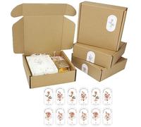 YankMooM 10 Pcs Shipping Boxes,15x15x5cm Brown Corrugated Cardboard Boxes Gift Packing Boxes for Secure Storage and Packaging